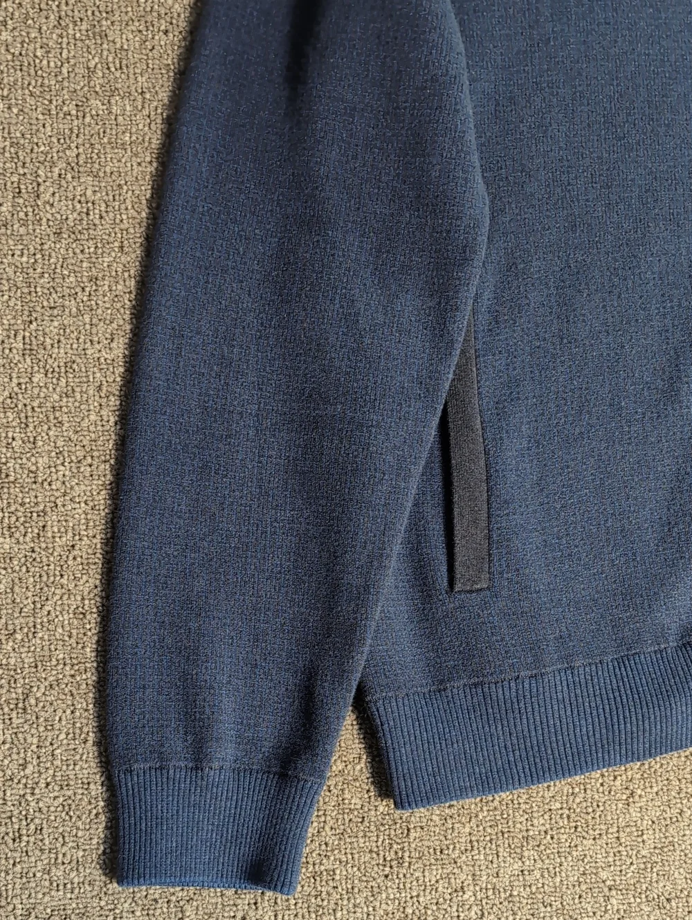 Robert Graham Full Zip Up Cardigan Sweater Size Large in Navy Blue/Gray Cotton